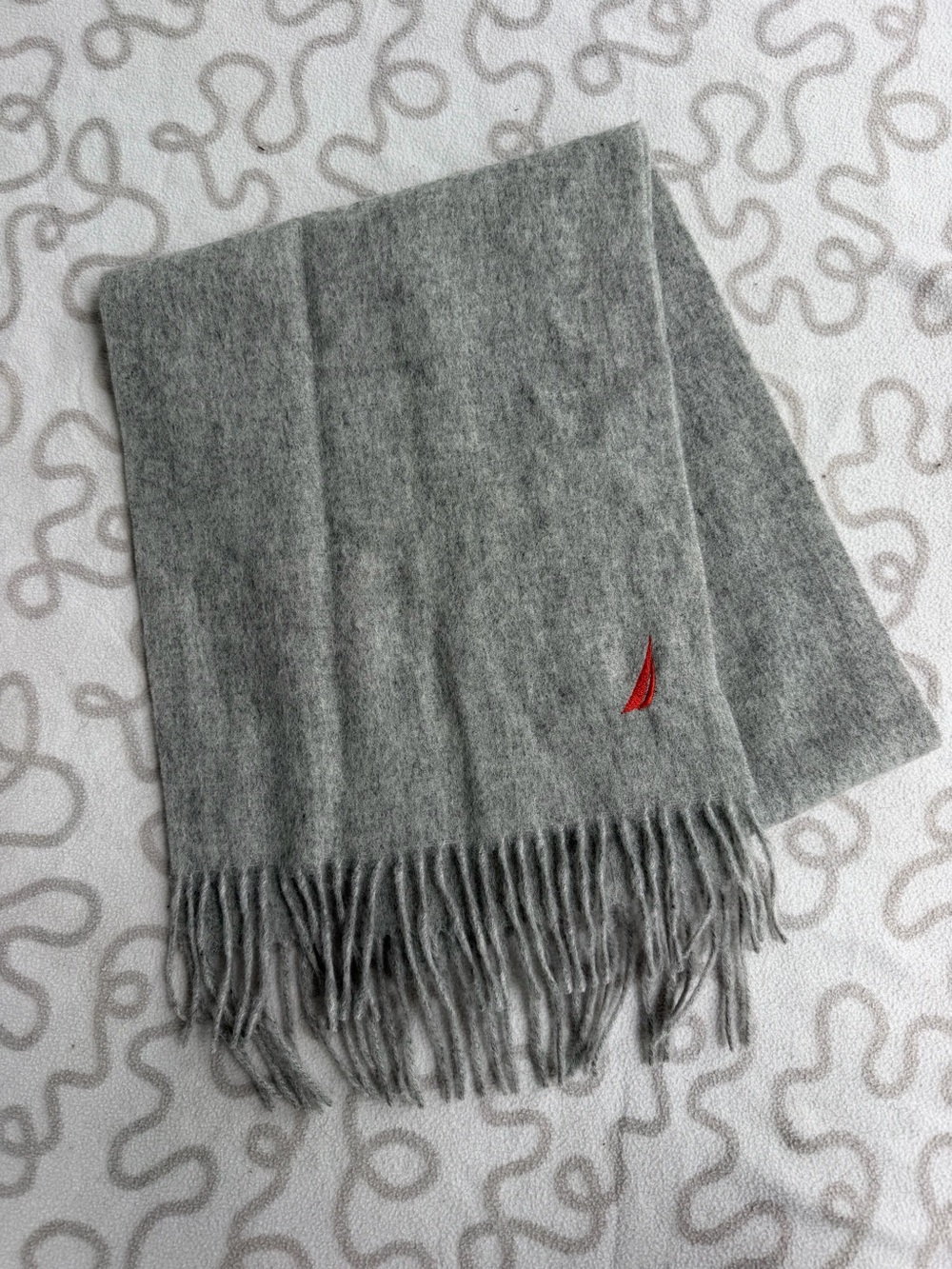 Nautica %100 Lambswool Grey Scarf